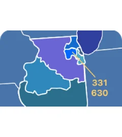 331 and 630 area codes map 