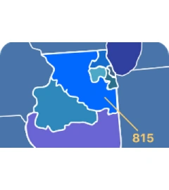 779 and 815 area codes map