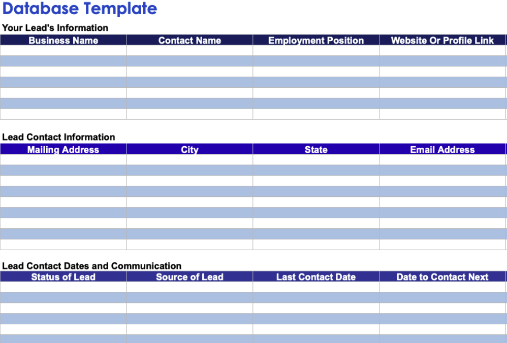 customer lead sheets