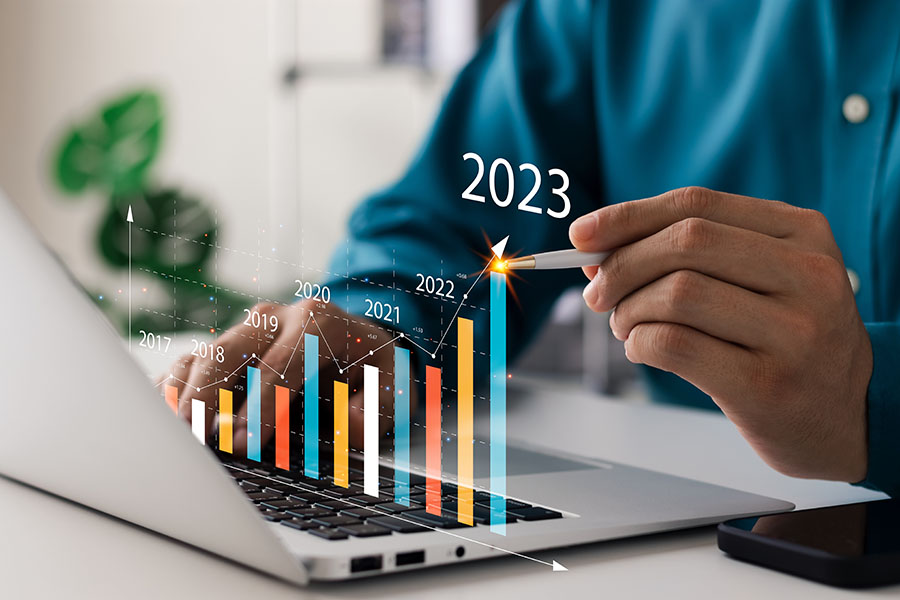 Business intelligence trends in 2023 graphic