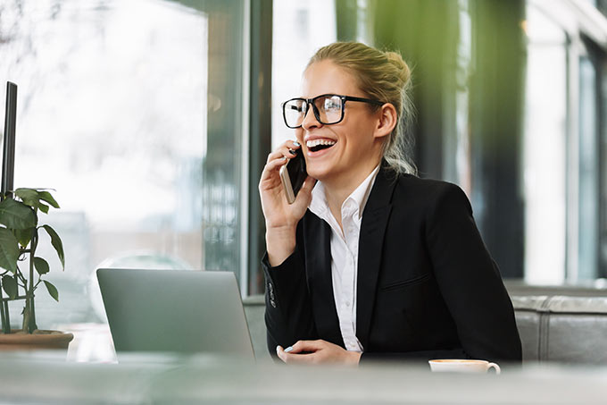 Female insurance agent cold calling lead