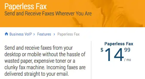 Vonage - $14.99/mo Paperless Fax