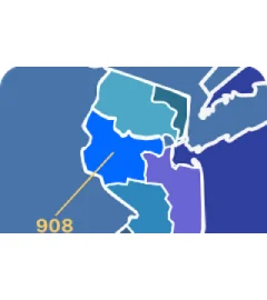 908 area code map