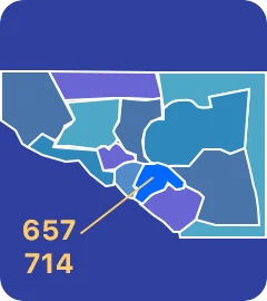 714 and 657 area codes map