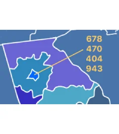 678 and 984 area codes map 