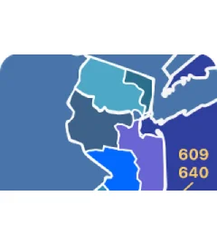 609 and 640 area code map 