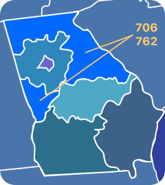 706 and 762 area code map 