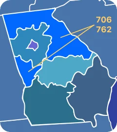 706 and 762 area code map 