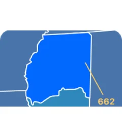 662 area code map