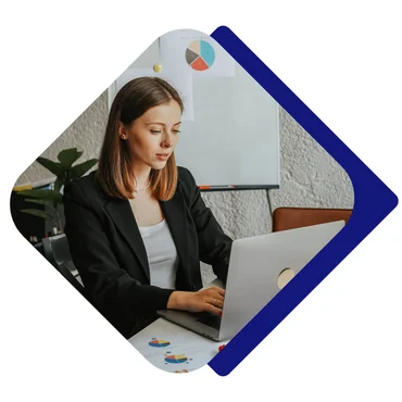 female office employee working at desk in Birmingham Alabama