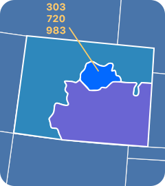 303 area code map