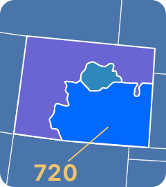 720 and 983 area codes map
