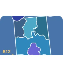 812 and 930 area codes map