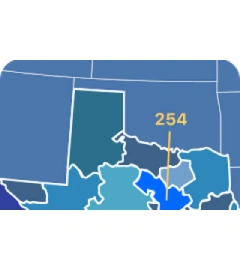 254 area code map