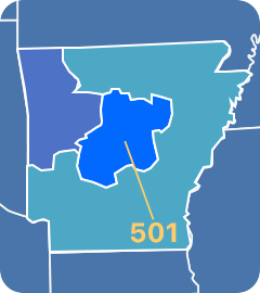 501 area code map 