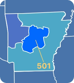 501 area code map 