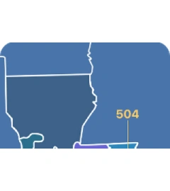 504 area code map 