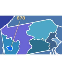 412 and 878  area codes map