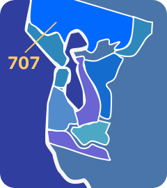 707 and 369 area codes map