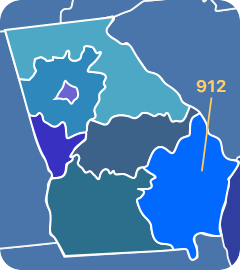 912 area code map 