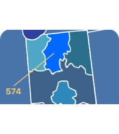 574 area code map