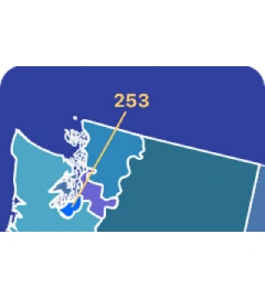 253 area code map