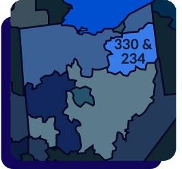 330 and 234 area code map