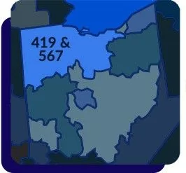 419 and 567 area code map