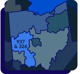 220 and 740 area code map