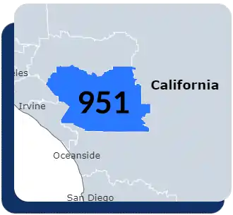 951 area code map