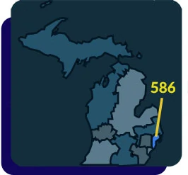 586 area code map
