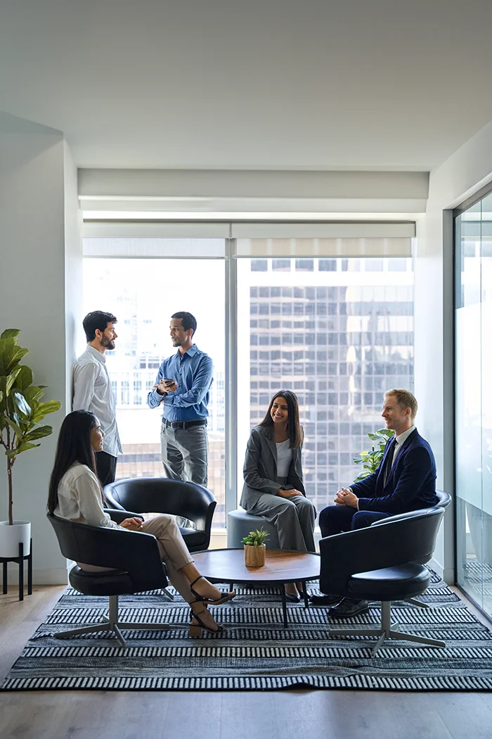 executive meeting in high rise