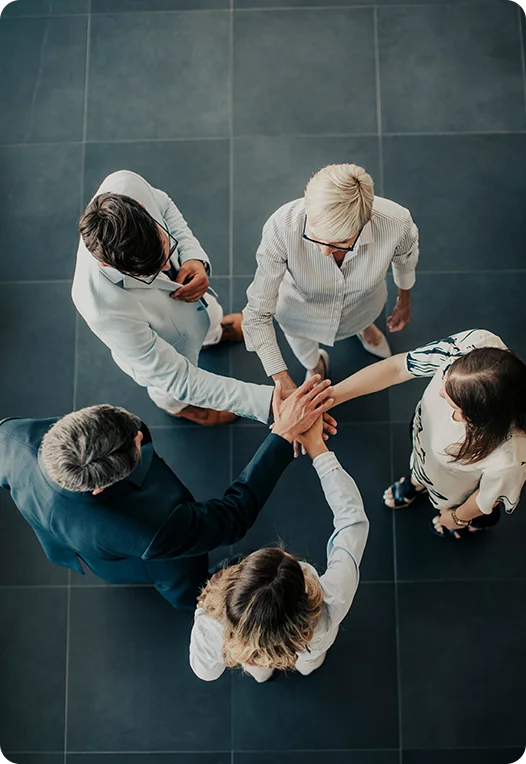 Diverse team celebrating collaboration