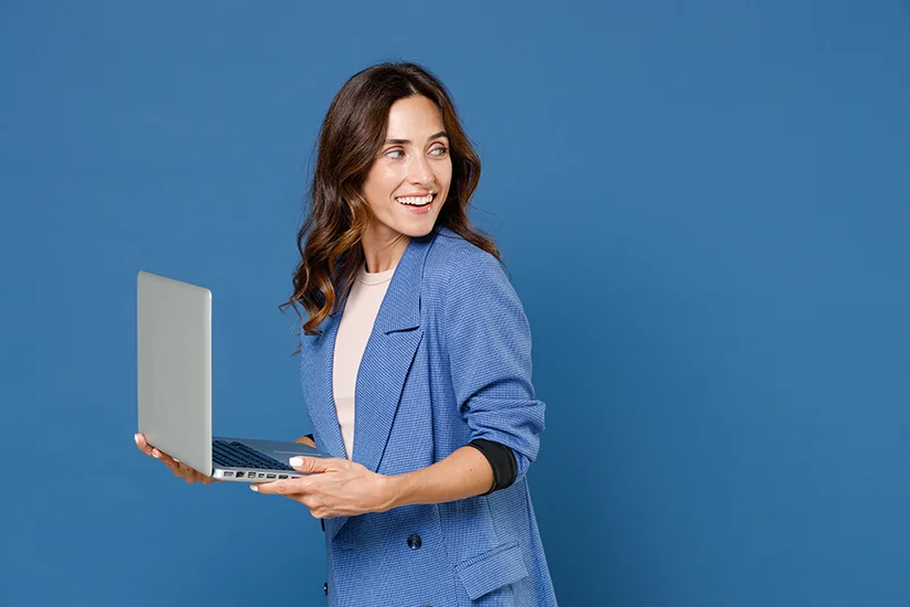 Team member engaged with computer software for reminders