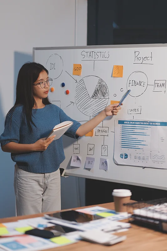 Team collaborating on email software at a computer workstation