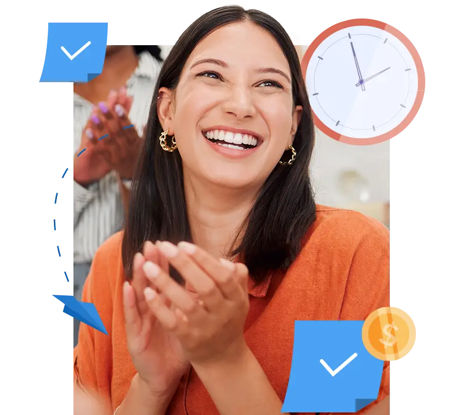 Team member using watch